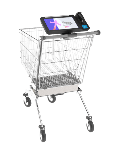 Shopping trolley with digital screen