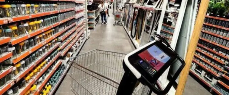 Shopping aisle with various products